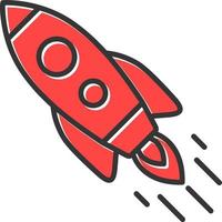 Inclined Rocket Creative Icon Design vector