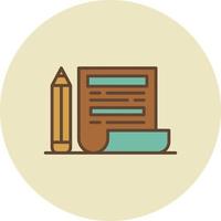 Pencil And Paper Creative Icon Design vector