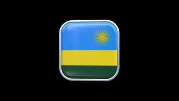 3d Rwanda Flag Square Icon Animation Transparent Background Free Video