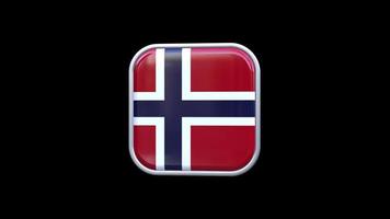 3d noruega bandera icono cuadrado animación fondo transparente video gratis