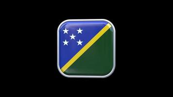 3d Solomon Islands Flag Square Icon Animation Transparent Background Free Video