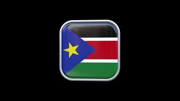 3d South Sudan Flag Square Icon Animation Transparent Background Free Video