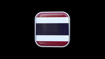 3d Thailand Flag Square Icon Animation Transparent Background Free Video