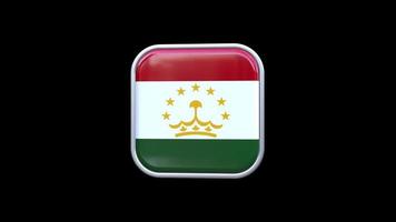 3d Tajikistan Flag Square Icon Animation Transparent Background Free Video