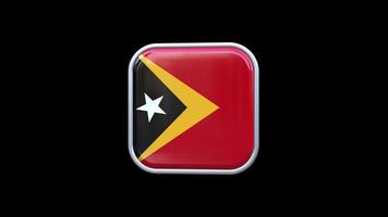 3d Timor Leste Flag Square Icon Animation Transparent Background Free Video