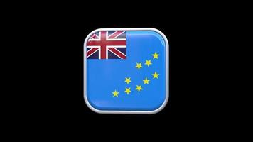 3d Tuvalu Flag Square Icon Animation Transparent Background Free Video