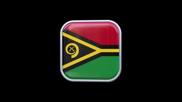 3d vanuatu flagga fyrkant ikon animering transparent bakgrund fri video