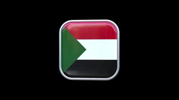 3d Sudan Flag Square Icon Animation Transparent Background Free Video