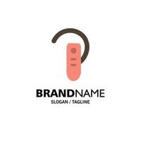 Accessory Bluetooth Ear Headphone Headset Business Logo Template Flat Color vector