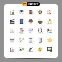 25 Universal Flat Colors Set for Web and Mobile Applications work system fire production cog Editable Vector Design Elements