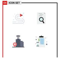 4 User Interface Flat Icon Pack of modern Signs and Symbols of fire hose location water hose search clipboard Editable Vector Design Elements