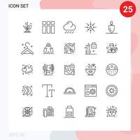 Group of 25 Lines Signs and Symbols for gardening selection cloud focus choice Editable Vector Design Elements