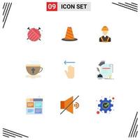 Pack of 9 creative Flat Colors of easter tea stop repair carpenter Editable Vector Design Elements