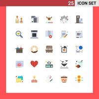 Pictogram Set of 25 Simple Flat Colors of architecture process industry creative mentorship Editable Vector Design Elements