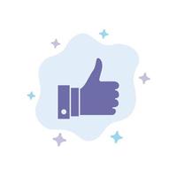 Appreciate Remarks Good Like Blue Icon on Abstract Cloud Background vector