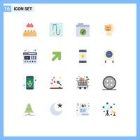 16 iconos creativos signos y símbolos modernos de la carpeta del reproductor web paquete editable de datos masculinos de elementos de diseño de vectores creativos