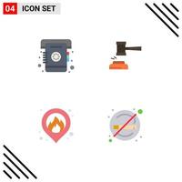 Set of 4 Modern UI Icons Symbols Signs for phone judge list court legal Editable Vector Design Elements