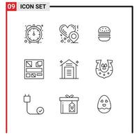 9 Creative Icons Modern Signs and Symbols of warehouse storage fast shopping web Editable Vector Design Elements