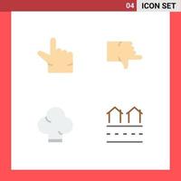 User Interface Pack of 4 Basic Flat Icons of pinch estate down chef housing Editable Vector Design Elements