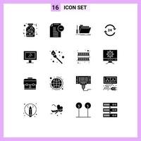 paquete de iconos vectoriales de stock de 16 signos y símbolos de línea para el servicio sin carpeta servicio de hotel elementos de diseño vectorial editables vector