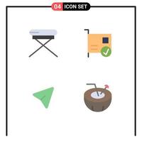 Stock Vector Icon Pack of 4 Line Signs and Symbols for chair arrow seat connected mouse Editable Vector Design Elements