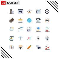 Pictogram Set of 25 Simple Flat Colors of fax connection website scales justice Editable Vector Design Elements