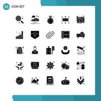 User Interface Pack of 25 Basic Solid Glyphs of plan planning jewelry modern workflow planning Editable Vector Design Elements