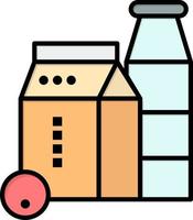 caja de leche botella compras color plano icono vector icono banner plantilla