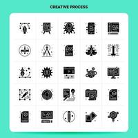 Solid 25 Creative Process Icon set Vector Glyph Style Design Black Icons Set Web and Mobile Business ideas design Vector Illustration