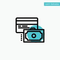 Card Credit Payment Money turquoise highlight circle point Vector icon