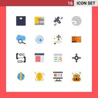 16 Flat Color concept for Websites Mobile and Apps scince model tool forecasting satellite Editable Pack of Creative Vector Design Elements