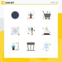 Set of 9 Modern UI Icons Symbols Signs for tomahawk axe buy coding web Editable Vector Design Elements