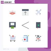 Universal Icon Symbols Group of 9 Modern Flat Colors of previous arrow ecommerce money atm Editable Vector Design Elements