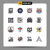 16 Creative Icons Modern Signs and Symbols of management employee mapquest video movie Editable Creative Vector Design Elements