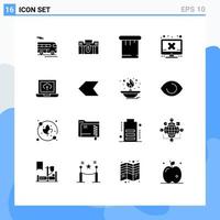 Pack of 16 creative Solid Glyphs of error hardware portfolio computer putty Editable Vector Design Elements