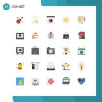 25 User Interface Flat Color Pack of modern Signs and Symbols of tool layout commerce interface statistics Editable Vector Design Elements