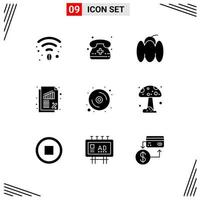 9 Creative Icons Modern Signs and Symbols of disk computer food rate business Editable Vector Design Elements