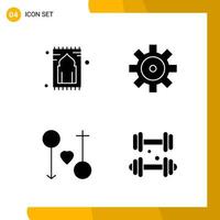 4 Icon Set Solid Style Icon Pack Glyph Symbols isolated on White Backgound for Responsive Website Designing vector