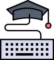 Key Keyboard Education Graduation  Flat Color Icon Vector icon banner Template