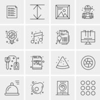 16 iconos de negocios universales vector ilustración de icono creativo para usar en proyectos relacionados con la web y dispositivos móviles