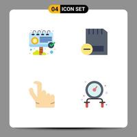 Universal Icon Symbols Group of 4 Modern Flat Icons of advertisement out marketing devices zoom Editable Vector Design Elements