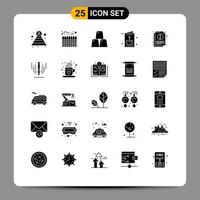 Set of 25 Modern UI Icons Symbols Signs for sheet info business party holiday Editable Vector Design Elements