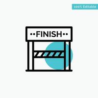 Finish Line Sport Game turquoise highlight circle point Vector icon