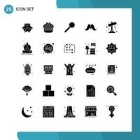 25 Universal Solid Glyph Signs Symbols of map men pin male hipster Editable Vector Design Elements