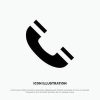 Call Interface Phone Ui solid Glyph Icon vector