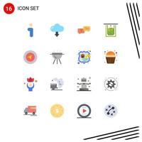 16 User Interface Flat Color Pack of modern Signs and Symbols of location map chat money atm Editable Pack of Creative Vector Design Elements