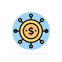 Business Economics Global Modern Abstract Circle Background Flat color Icon vector