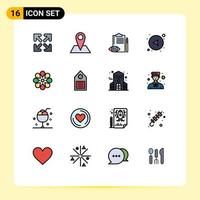 paquete de iconos de vectores de stock de 16 signos y símbolos de línea para celebrar flechas de red de acumulación izquierda elementos de diseño de vectores creativos editables