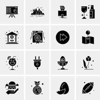 16 iconos universales de negocios vector ilustración de icono creativo para usar en proyectos relacionados con la web y dispositivos móviles