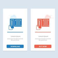 Telephone Phone Cell Hardware  Blue and Red Download and Buy Now web Widget Card Template vector